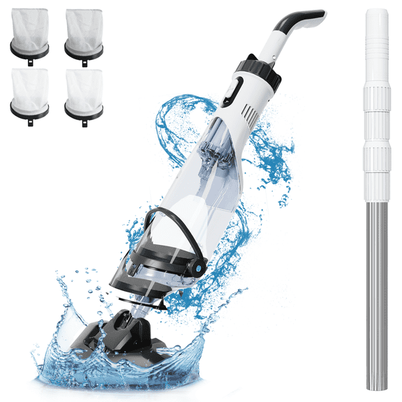 FOTING Cordless Handheld Pool Vacuum 19 GPM, 60 Min Runtime, 60" Extendable Pole for Spa Tub