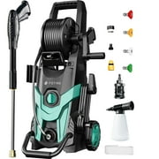 FOTING Electric Pressure Washer with Inlet Hose & Filter, 4500 PSI 3.2 GPM Power Washer with 4 Quick Connect Nozzles & Foam Cannon for Cars/Fences/Driveways/Patios/Home Cleaning