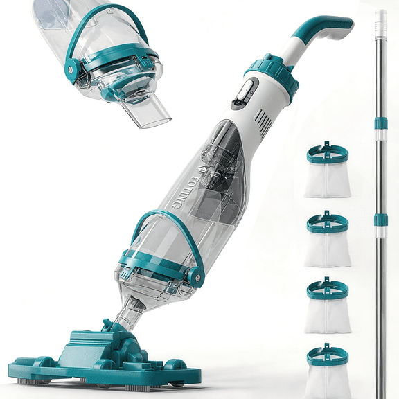 FOTING Handheld Rechargeable Pool Vacuum, 19.5 GPM, LED