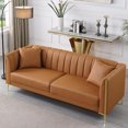 FOTOSOK 78'' Sofa, Modern Leather Couches for Living Room, Comfy, Faux