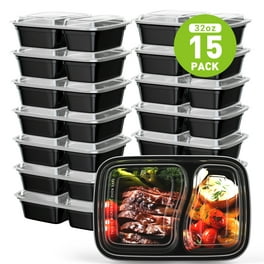 Prep Naturals 2 Compartment 24oz Glass Meal Preparation Containers - 10 Pack  5060492781547