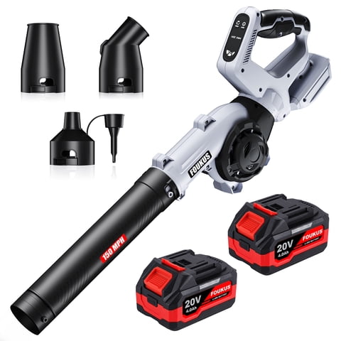FOUKUS Cordless Leaf Blower 580 CFM: 220V 4.0Ah Battery & Charger, High Power Electric Leaf Blower Cordless, 270 Rotatable Handle, Battery Powered Leaf Blower for Lawn Yard Garden