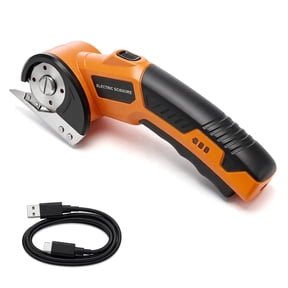 FOUKUS 4V Cordless Electric Scissors: 320RPM Rotary Cutting Tool, Box Cutter & Cardboard Cutter Electric - 2000mAh Electric Scissors for Fabric, Power Shears for Leather, Carpet, Paper