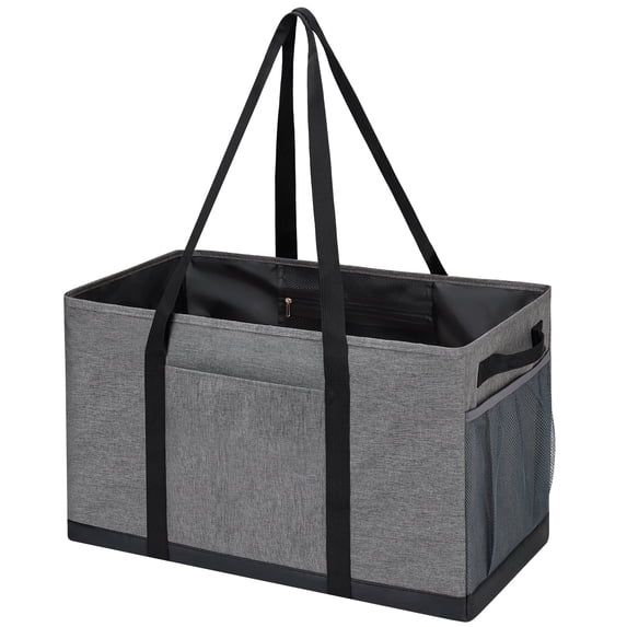 FOUKUS 55L Reusable Grocery Bags Foldable: Extra Large Grocery Tote Bag With Reinforced Bottom, Multi Pocket Grocery Bag Organizer, Collapsible Utility Tote For Car Travel