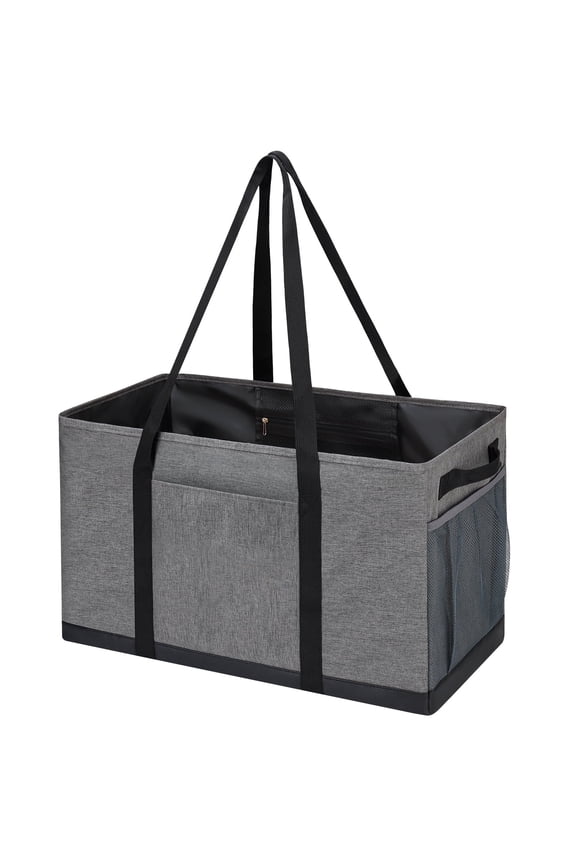 55L Reusable Grocery Bags Foldable: Extra Large Grocery Tote Bag With Reinforced Bottom, Multi Pocket Grocery Bag Organizer, Collapsible Utility Tote For Car Travel