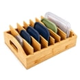 thumbnail image 1 of FOUKUS Container Lid Organizer: Bamboo Kitchen Storage Organizer with Adjustable Dividers for Plastic Lid Organizer, Food Container Lid Organizer for Cabinet, Drawer, Pantry & Countertop Organization, 1 of 6