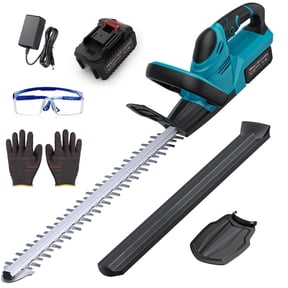 FOUKUS Cordless Hedge Trimmer Battery Powered: 1000W Electric Bush Trimmer with 21 Inch Dual-Action Blades - Lightweight Garden Shrub Cutter for Bushes, Trees, Lawns, Women & Seniors