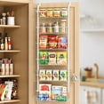thumbnail image 1 of FOUKUS Over the Door Pantry Organizer: 6 Tier Stainless Steel Kitchen Organizers and Storage, Hanging Spice Rack, Easy to Install - White, 1 of 6