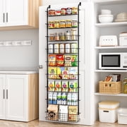FOUKUS Over the Door Pantry Organizer 9 Tier Stainless Steel Kitchen Organizers and Storage, Hanging Spice Rack, Easy to Install - Black