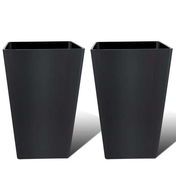 Representative product-family photo: Flash Deal, FOUKUS Tall Planters for Outdoor Plants Set of 2 - 18.3 Inch Black Plastic Planter Pots. Pictured option and availability are unverified.