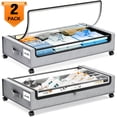 thumbnail image 1 of FOUKUS Under Bed Storage with Wheels:2 Pack Under the Bed Storage Bins, Collapsible Under Bed Storage Bags for Clothes, Sheets,Shoes,Linen-like Grey, 1 of 6