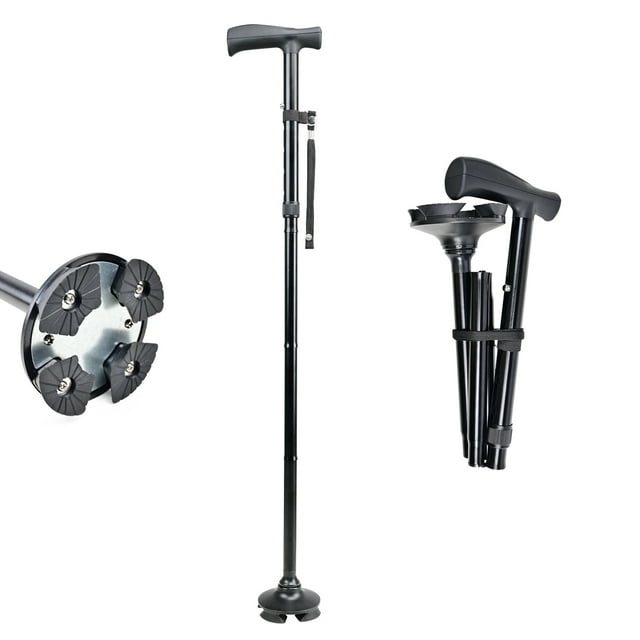 FOUKUS Walking Cane Adult Collapsible Cane for Walking Self Standing