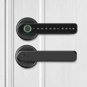 Smart Fingerprint Door Lock - 4-in-1 Keyless Entry With App Control, Silver Finish