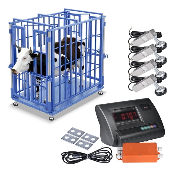 FOUR E's Scientific 10000LBS Livestock Scale Kit, High Precision Indicator Floor Scale Kit for Electronic Platform Scale, Suitable for Cattle Pigs Sheep