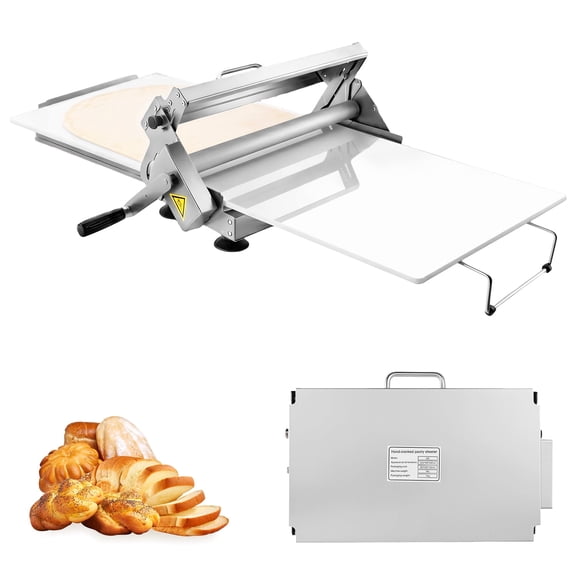 FOUR E's Scientific 15.8" Folding Dough Sheeter, Stainless Steel Manual Dough Sheeter with Adjustable Thickness for Croissants, Pizza, Pastry, Home & Commercial Use