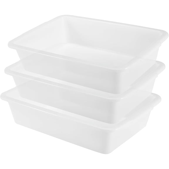 FOUR E's Scientific 3Pcs Polypropylene Lab Containment Trays, 13.8"L x 9.8"W x 3.2"H Rectangular Plastic Tray, Laboratory Storage Supplies