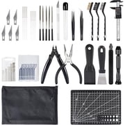 FOUR Es Scientific 55Pcs 3D Printer Tools Kit with Storage Bag, 3D Printing Accessories Includes Deburring Tool, Digital Caliper, Carving Knife, Metal Drill, Nozzle Cleaning Kit