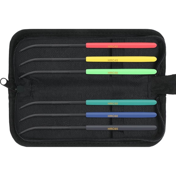 FOUR E's Scientific 6Pcs Hardness Tester File Set with Oxford Storage Bag, 7.1in HRC40-HRC65 Hardness Tester Checker File, for Industrial Applications, Rough Estimation of Metal Rigidity