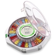 FOUR Es Scientific Automatic Pill Dispenser for Elderly, 28-Day Pill Organizer with Upgraded LCD Display and Key Lock, Sound & Light Alarm, for Prescriptions & Vitamins