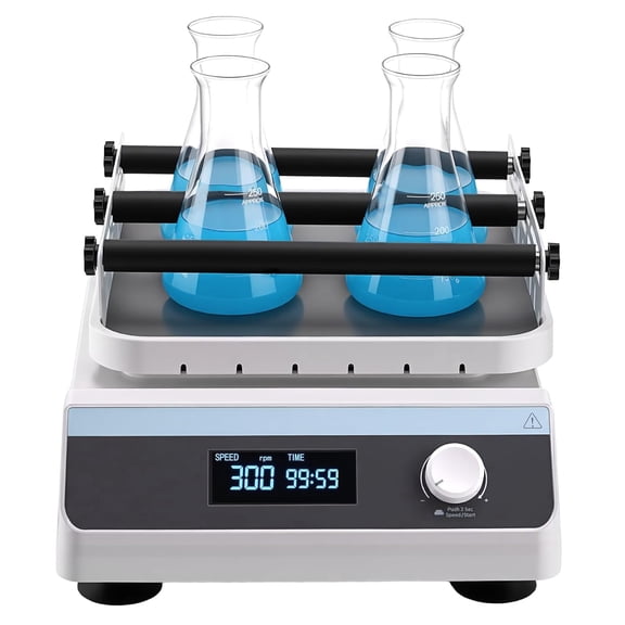 FOUR E's Scientific Digital Orbital Shaker, Adjustable Speed 40-300RPM, 2KG Capacity, LCD Display, Timer (1min-99h59min) & Continuous Mode for Laboratory