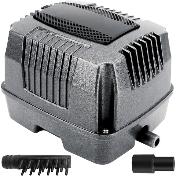 FOUR E's Scientific Linear Air Pump, KP-80 Pond Aerator, 1268GPH Pond Air Pump for Koi Pond, Aquarium, Waste Treatment, Fish Farm, Seafood Restaurant, Hydroponic