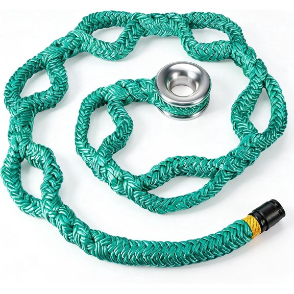 FOUR E's Scientific Rigging Ring Sling Rope, 3/4" x 6', Adjustable Climbing Slings with 38mm Aluminum Ring & 7-Pockets, 14600 lbs MBS