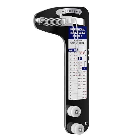 FOUR E's Scientific Sailboat Rigging Tension Gauge, PT-2 Professional Hands-Free Marine Rigging Tool, Wire Rope Standing Rigging for 3/16, 7/32, and 1/4 inch Cable Diameter, 2000 lbs