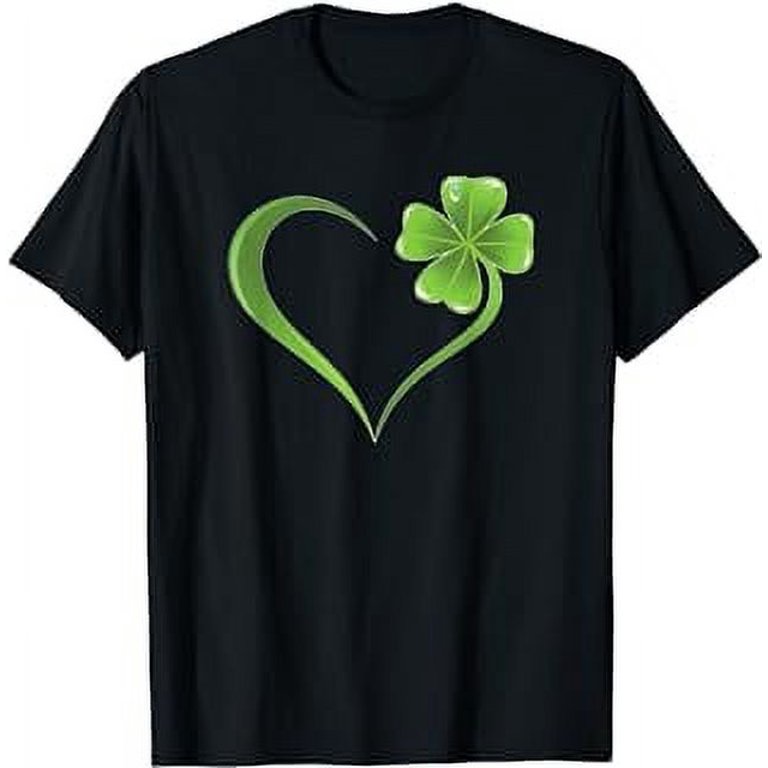 Four Leaf Clover Heart Tee Shirt Lucky Tee Shirt Four Leaf Clover Heart Tee Shirt Lucky Tee Shirt