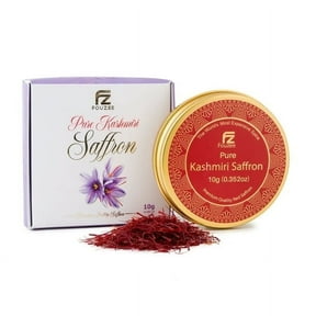 FOUZEE Pure Kashmiri Saffron Threads for Cooking, Spice, Spanish Foods. Finest Dark Red Saffron Delicious with Persian Rice, Tea, Golden Milk, Desserts, Rissoto Bulk Saffron Pack 10g