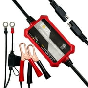 FOVAL Automatic Trickle Battery Charger 12V 1000mA Smart Car Battery Charger Maintainer, Trickle Charger for Motorcycle, ATVs, RVs, Boats and More