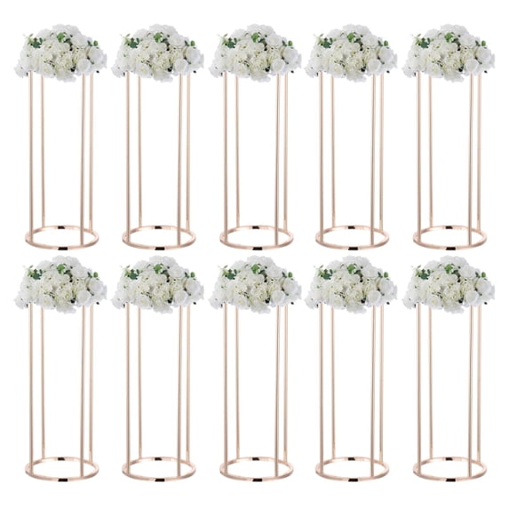 FOVOLAT Flower Stands for Wedding 10 Pieces Gold Wedding Floral Stand 31.5in Metal Flower Floor Vase Wedding Table Decor for Weddings Event benefit