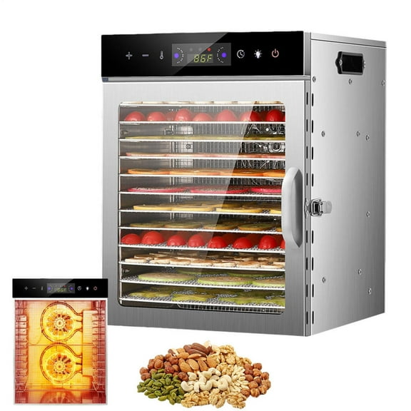 FOVOLAT Fruit Dehydrator Machine Large Capacity 12 Trays Jerky Dryer Electric Food Preserver Multifunctional Meat Dehydrator for Vegetable Yogurt Nuts fabulous