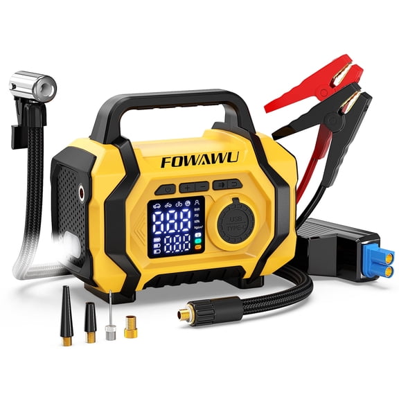 FOWAWU 6000A 26800mAh Jump Starter with Air Compressor