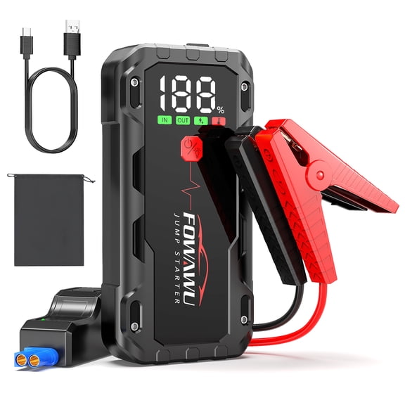 FOWAWU Jump Starter for 12V Vehicles, Car Battery Jump Starter Power Pack with Smart Jumper