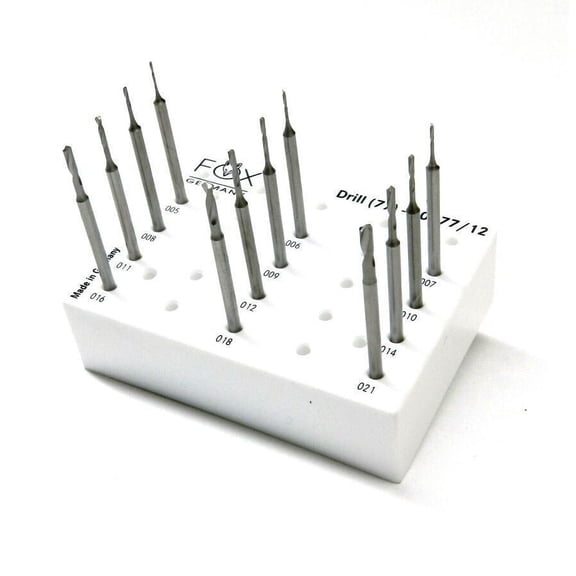 FOX Bur Jewelry Twist Drills Set of 12 - 3/32" Shank Fig77