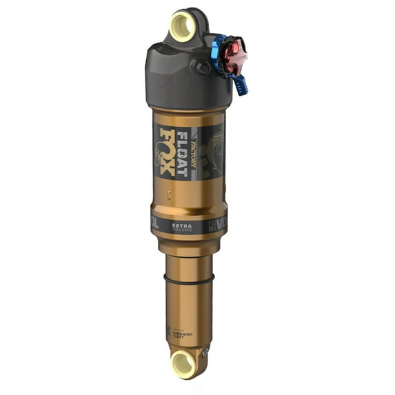 FOX FLOAT Factory Rear Shock - Metric, 210 x 50 mm, 0.4 Spacer, 2-Position Lever, EVOL LV, Kashima Coat