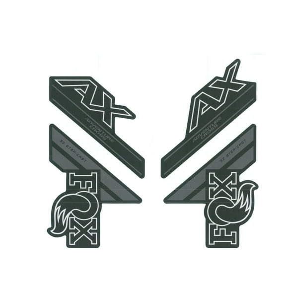 FOX Fork 32 Decal Kit: SC AX P-SE Grey Logo Matte Black 2018