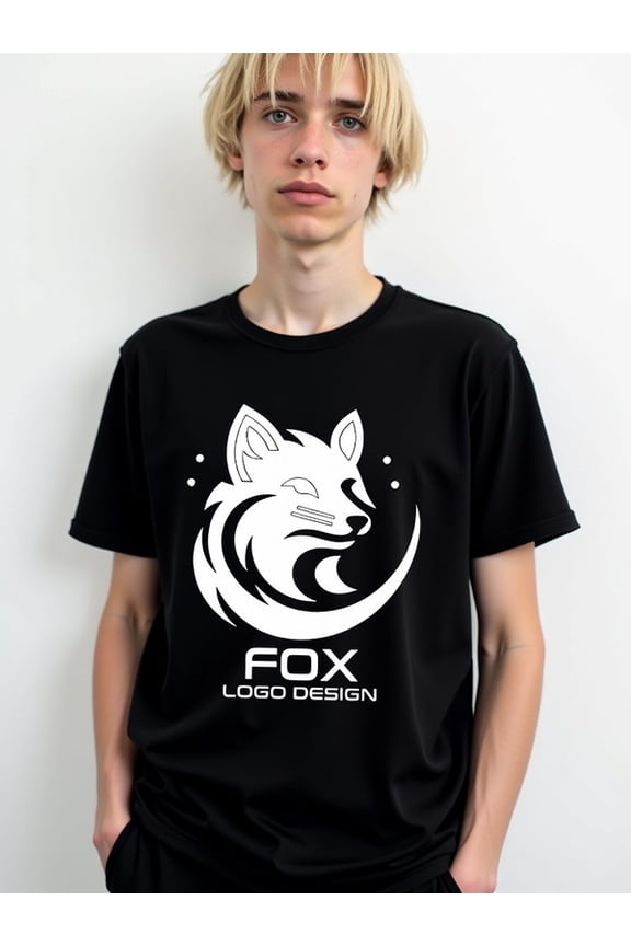 FOX Logo Graphic Tee men t shirts black elegant top Daily and weekend wear Weekend casual wear Casual sportswear Casual Unisex Shirt Cotton tshirts
