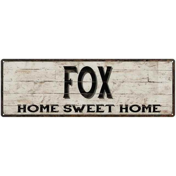 FOX Rustic Home Sweet Home Sign Gift 6x18 Metal Decor 106180084167