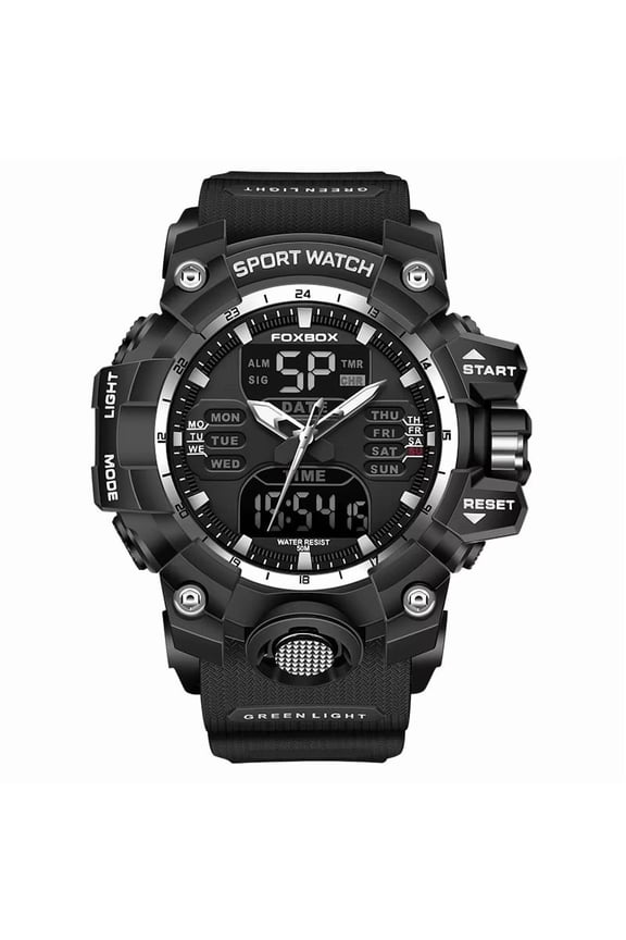 FOXBOX Men's LED Digital Watch Men Sport Watches Electronic Watch Multifunction Military Sports Watche Mechanical Watch Business Watch Automatic Watch Mens Watch Moon Phase Chronograph