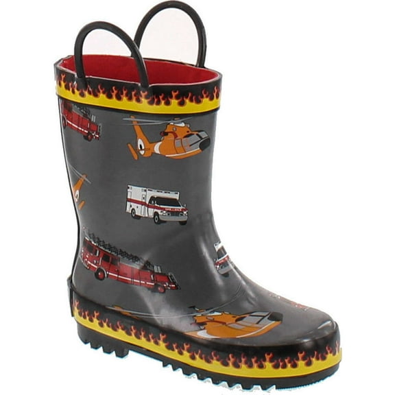 FOXFIRE Kids Rain Boots, Color: Fire Rescue, Size: 13 (600-85-13)