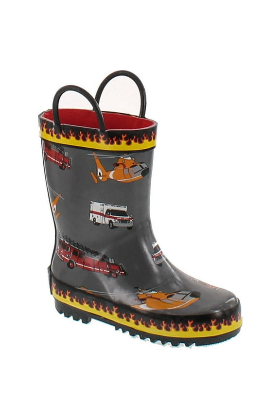 Kids Rain Boots, Color: Fire Rescue, Size: 13 (600-85-13)
