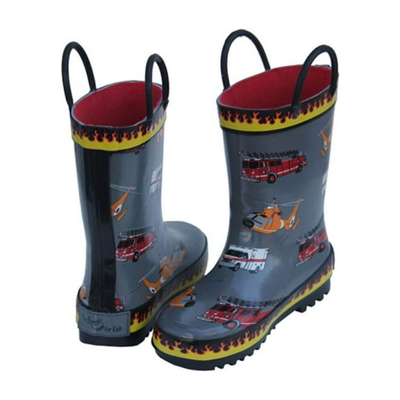 FOXFIRE Kids Rain Boots, Color: Fire Rescue, Size: 3 (600-85-3)