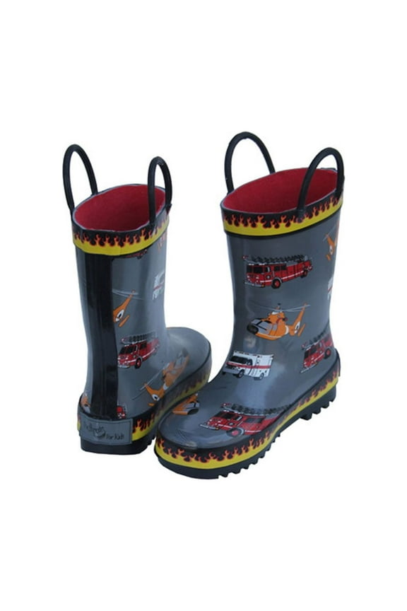 Kids Rain Boots, Color: Fire Rescue, Size: 5 (600-85-5)