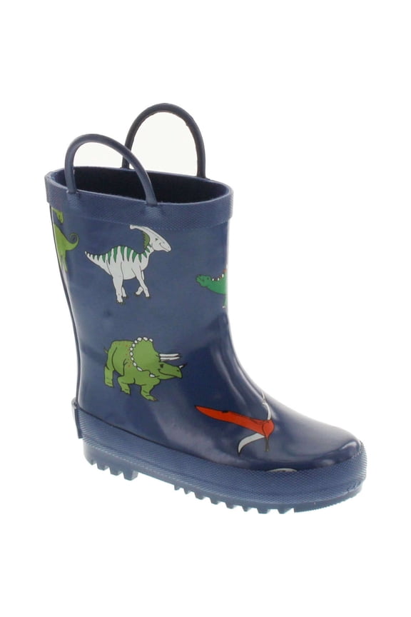for Kids 600-65 Dark Blue with Dinosaurs Rubber Boots