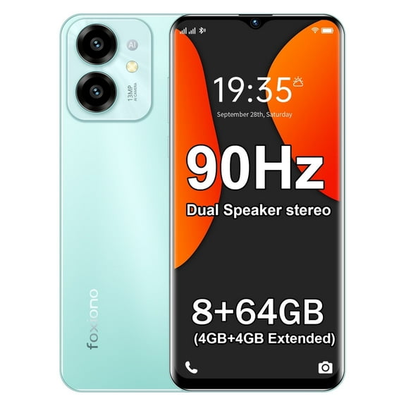 FOXIONO A22 Unlocked Smartphone, Android 14, 8GB RAM + 64GB Storage, Dual SIM, Fast Processor, 4000mAh Battery – Affordable & Reliable,Green