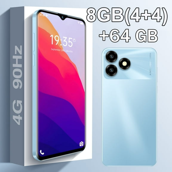 FOXIONO H88 Budget-Friendly Unlocked Smartphone, Android 14, 8GB RAM   64GB ROM, Dual SIM, Fast Processor, 4000mAh Battery (Blue)