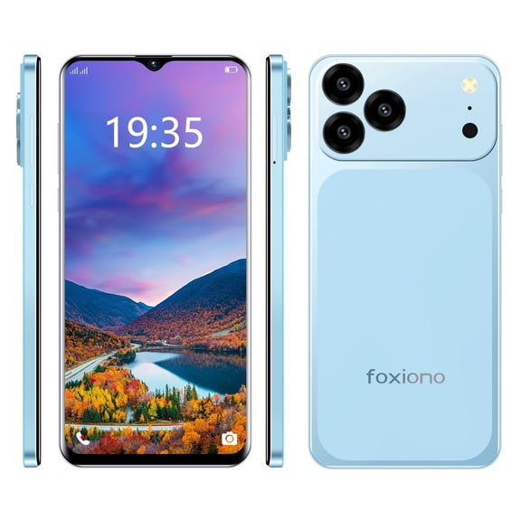 FOXIONO X28 Unlocked Smartphone,8GB+64GB,6.56"HD+90Hz Screen,4000mAh Battery,13MP+5MP,Android 9.0 Dual SIM 4G Mobile Phone(Blue)