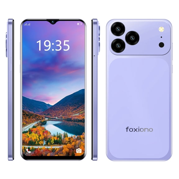FOXIONO X28 Unlocked Smartphone,8GB+64GB,6.56"HD+90Hz Screen,4000mAh Battery,13MP+5MP,Android 9.0 Dual SIM 4G Mobile Phone(Purple)