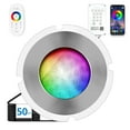 thumbnail image 1 of FOXLUX Nicheless Pool Lights, 1.5 Inch LED RGBW Multicolor Inground Pool Light and Spa Light, IP68 Waterproof, AC 120V, 15W,50ft Cable with Controller, APP & Remote Control, 1 of 11